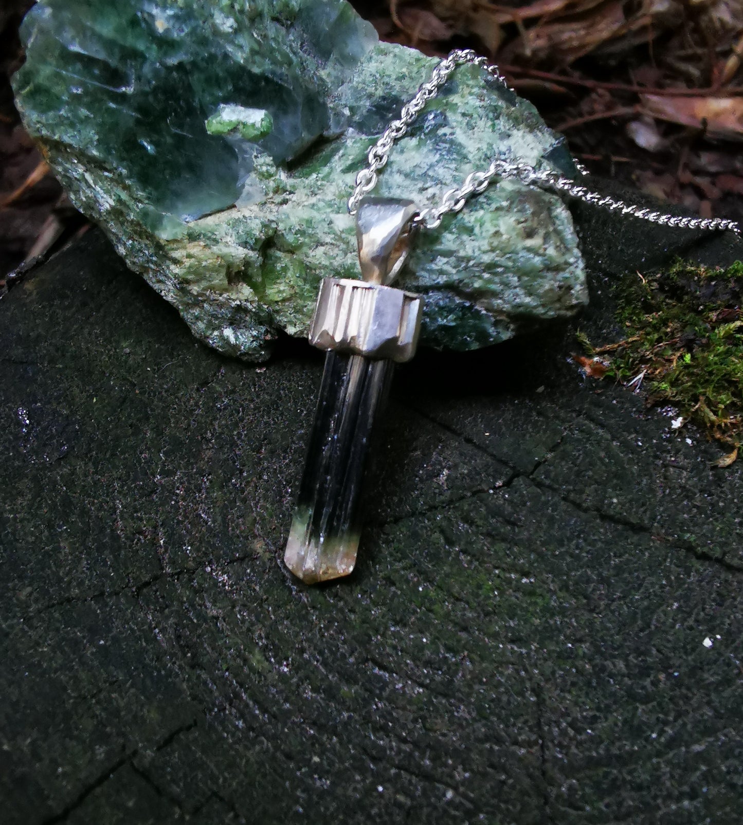 Black Pink Tourmaline Pendant