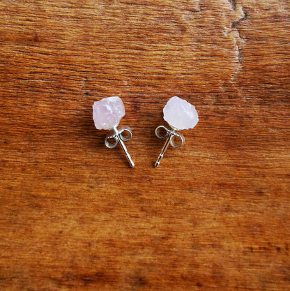 Rose Quartz Stud Earrings