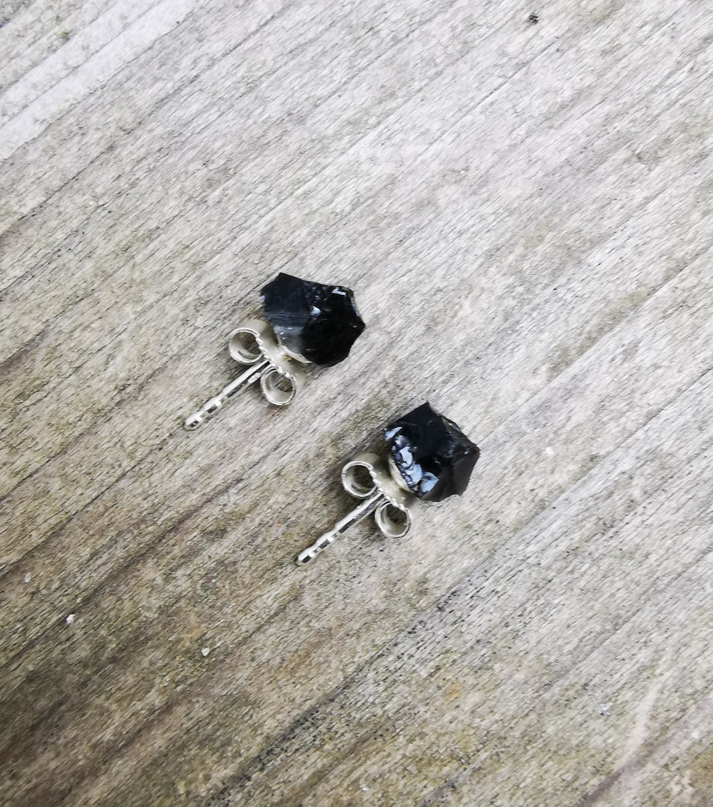 Black Obsidian Stud Earrings