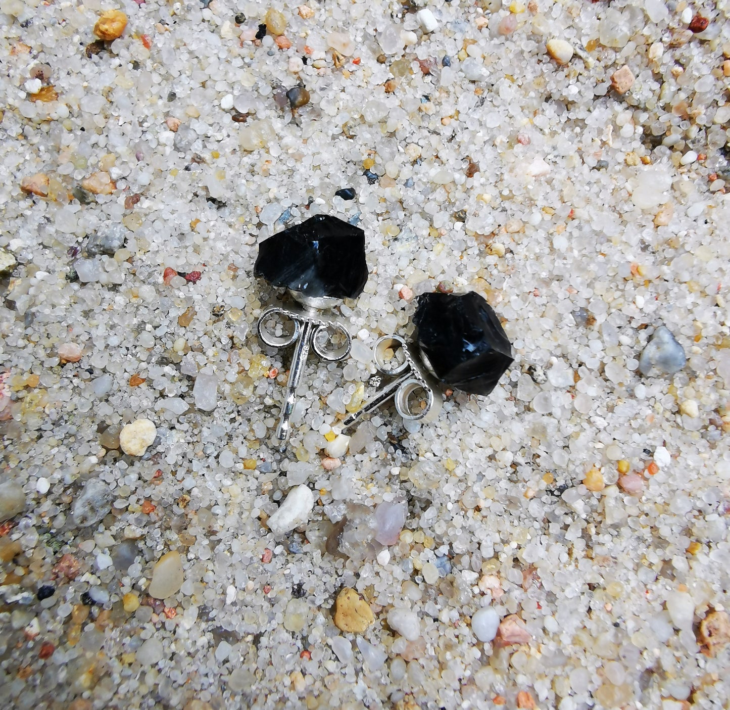 Black Obsidian Stud Earrings