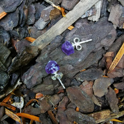 Amethyst Stud Earrings