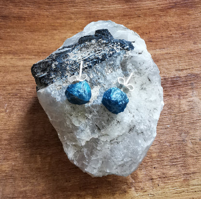 Blue Apatite Stud Earrings