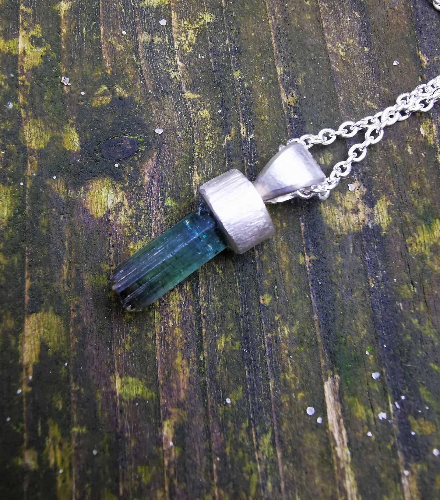 Green Purple Tourmaline Pendant