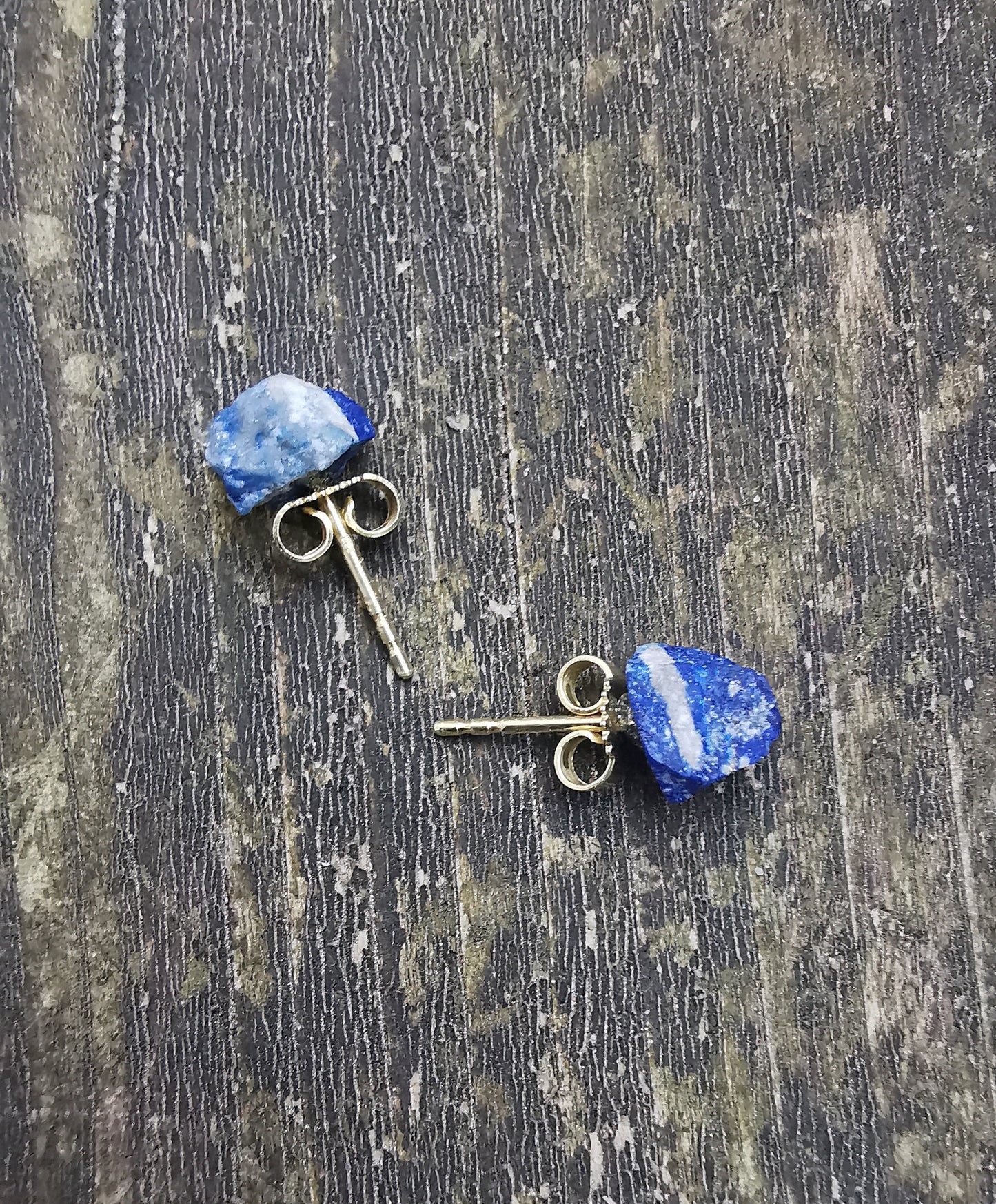 Lapis Lazuli Stone Stud Earrings