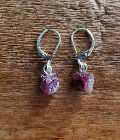 Raw Ruby Earrings