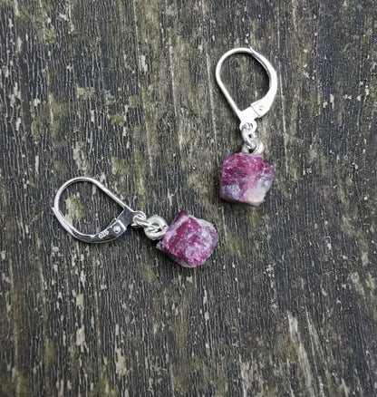 Raw Ruby Earrings