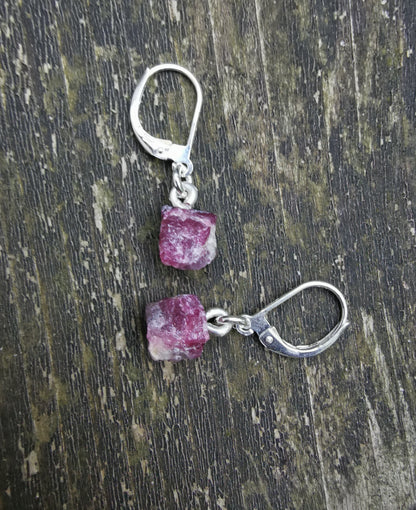 Raw Ruby Earrings