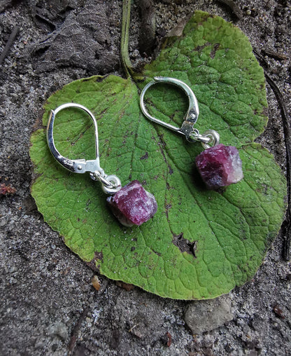 Raw Ruby Earrings