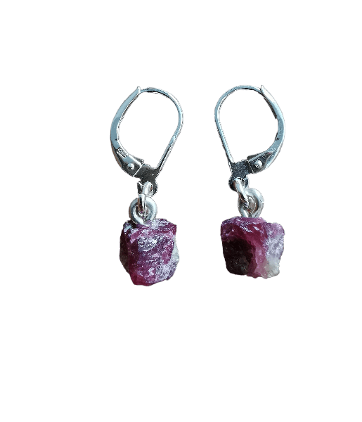 Raw Ruby Earrings