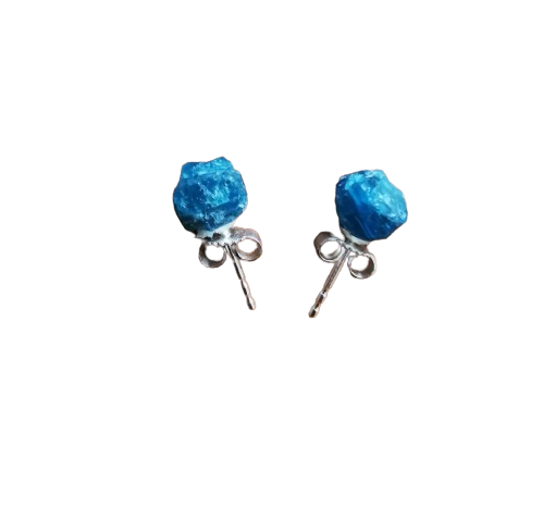 Blue Apatite Stud Earrings